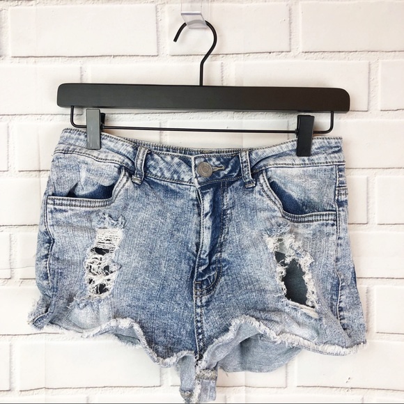 RSQ Pants - RSQ Maui high rise rips frayed destroyed shorts 9